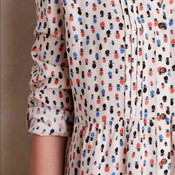 Anthropologie Maeve Calia Top Hat Pintuck Blouse, Size 2 - Picture 2 of 10